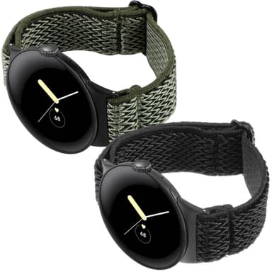 SKALO Flettet nylonrem Google Pixel Watch / Pixel Watch 2 - Sort
