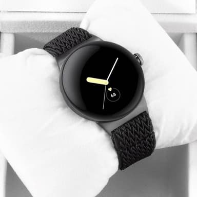 SKALO Flettet nylonrem Google Pixel Watch / Pixel Watch 2 - Sort