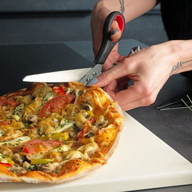 2-i-1 pizzasaks med blad i rustfrit stål Pizzaskærer