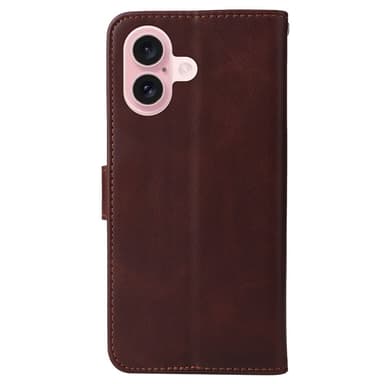 SKALO iPhone 16 PU-læder Pungetui - Brun