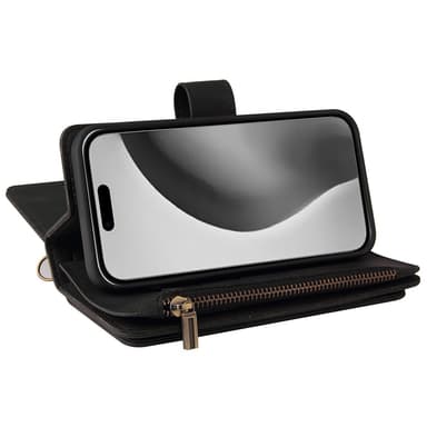 SKALO iPhone 16 Pro Max Big Wallet 17-RUM Pungetui - Sort