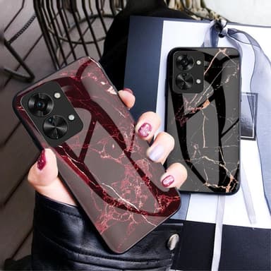 SKALO OnePlus Nord 2T 5G Marmor hærdet glas TPU Cover - #2