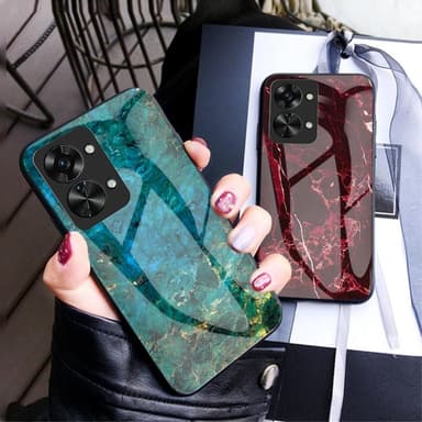 SKALO OnePlus Nord 2T 5G Marmor hærdet glas TPU Cover - #2