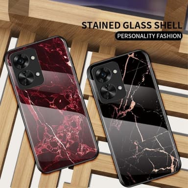 SKALO OnePlus Nord 2T 5G Marmor hærdet glas TPU Cover - #2