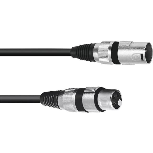 Omnitronic 3022075B XLR Forbindelsesledning [1x XLR-stik 3-polet - 1x XLR-bøsning 3-polet] 0.20 m Sort