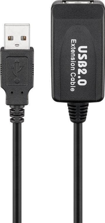 Goobay Aktivt USB 2.0-forlængerkabel, sort