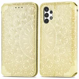 SKALO Samsung A13 4G Mandala Slim Pungetui - Gul