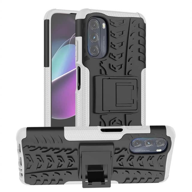 Stødbestandigt cover med stativ Motorola Moto G52 - Hvid