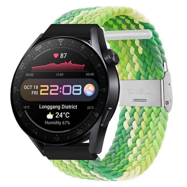 Flettet Elastik Armbånd Huawei Watch 3 Pro (48mm) - Gradientgreen