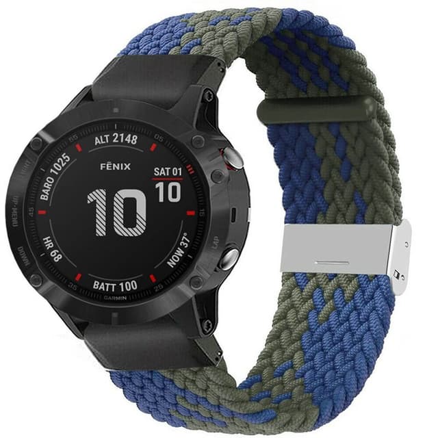 Flettet Elastik Armbånd Garmin Fenix 6 - blågrøn