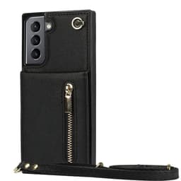 Zipper halskæde etui Samsung Galaxy S22 Plus - Sort