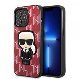 Karl Lagerfeld iPhone 13 Pro Cover Monogram Iconic Patch Rød