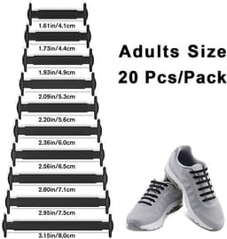 No Tie Snørebånd 20-Pack Sort