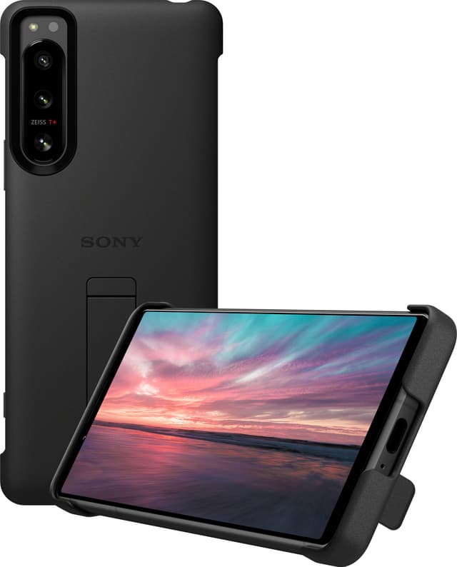 Sony Xperia 5 IV Style Cover med stander (sort)