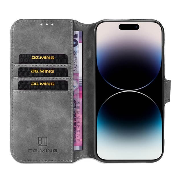 DG-Ming Wallet cover 3-kort Apple iPhone 14 Pro Max - Grå