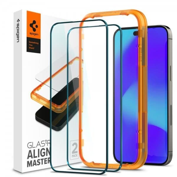 Spigen iPhone 14 Pro Max Skærmbeskytter GLAS.tR ALIGNmaster 2-pak