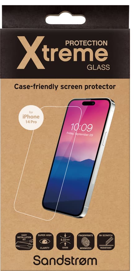 Sandstrøm skærmbeskytter af fladt glas til iPhone 14 Pro
