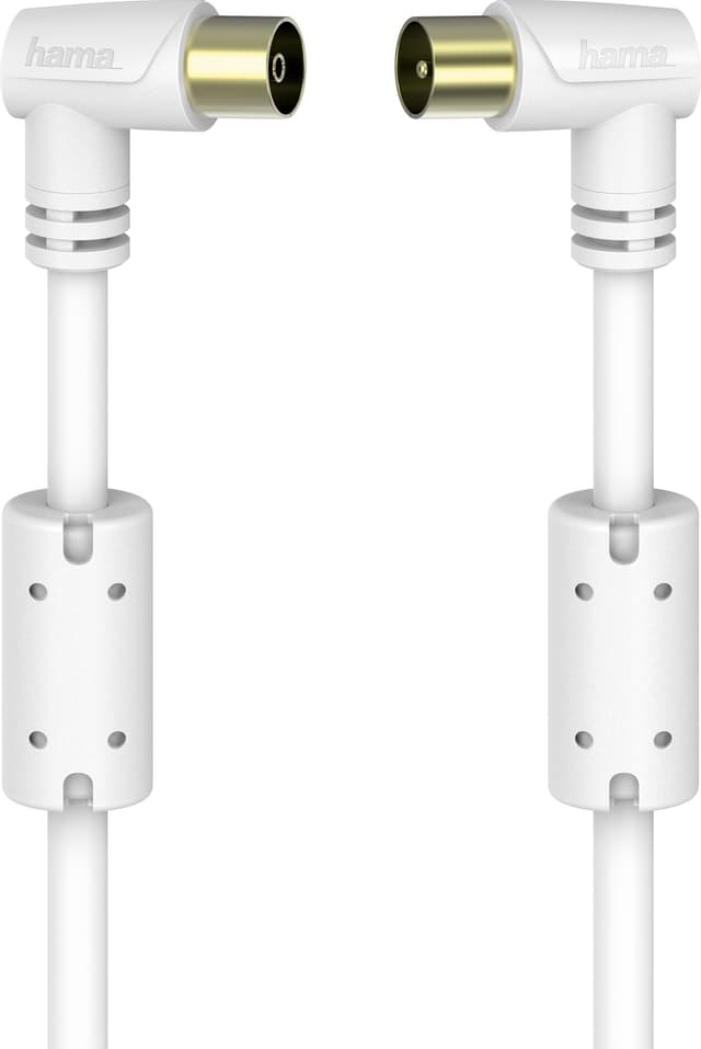 Hama antennekoaksialkabel 90°, 90 dB (3 m/hvidt)