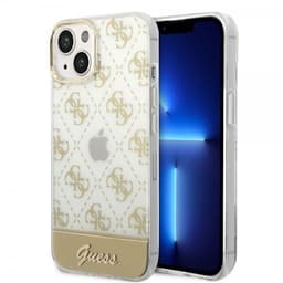 Guess iPhone 14 Cover Bottom Stripe Script Logo Guld