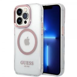 Guess iPhone 14 Pro Cover Transparent MagSafe Lyserød Transparent