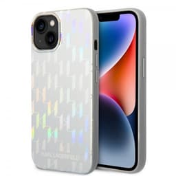 Karl Lagerfeld iPhone 14 Plus Cover Monogram Iridescent Sølv