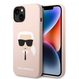 Karl Lagerfeld iPhone 14 Plus Cover Liquid Silicone Karl MagSafe Lyserød