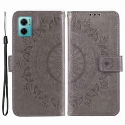 SKALO Xiaomi Redmi 10 5G Mandala Flip Cover - Grå