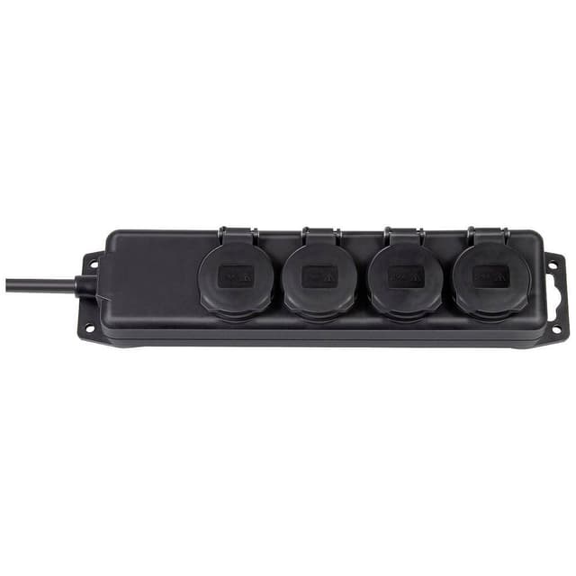 Brennenstuhl 1159960 Stikdåseliste 4x Sort Stik med