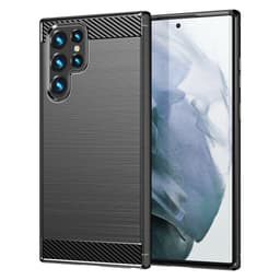 SKALO Samsung S23 Ultra Armor Carbon Stødsikker TPU-cover - Sort