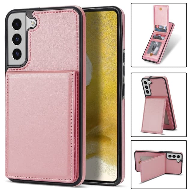 SKALO Samsung S23 PU-læder Cover med Pung - Rosa guld