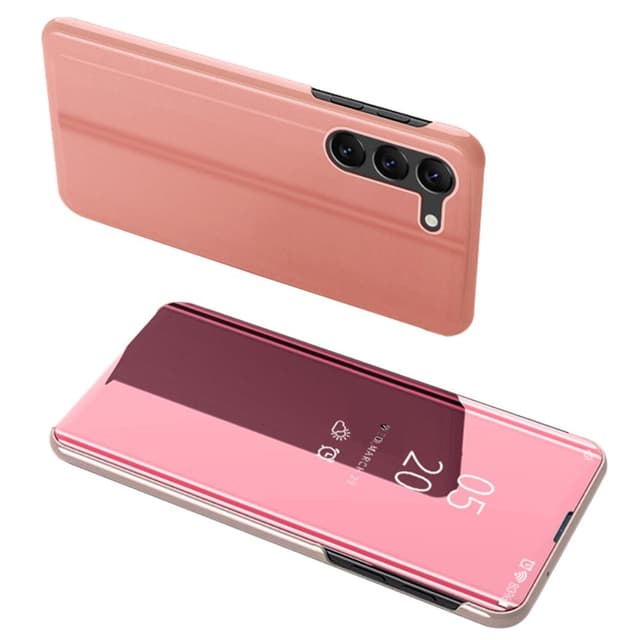 SKALO Samsung S23 Plus Clear View Mirror Etui - Rosa guld