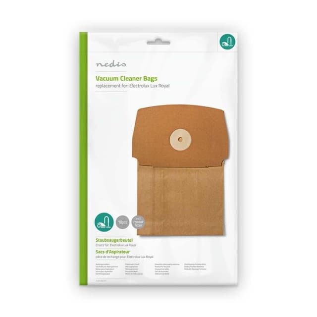Nedis Støvsugerpose | 10 stk. | Papir | Mest solgt for: Electrolux | Brun