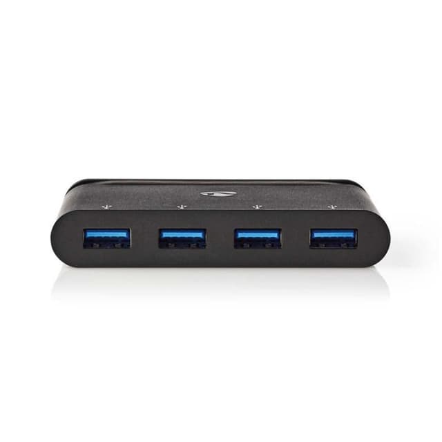 Nedis USB Multi-Port Adapter | USB 3.2 Gen 1 | USB-C™ Han | 4x USB-A | Runde | Nikkelplateret | Sort | Window Box med Euro lås