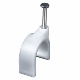 Kabelclips med søm 100-pak Hvid 4 mm