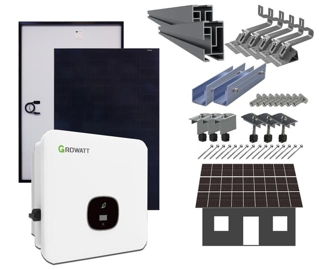 Solcellepakke  8kW 230V 3-faset med fastgørelsesma