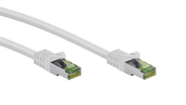 Goobay RJ45 netværkskabel med CAT 8.1 S/FTP råkabel, AWG 26, hvid