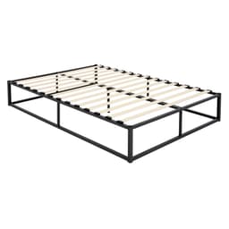 ML Design metal seng 140x200cm på stålramme med slattedramme, sort, sengelamme