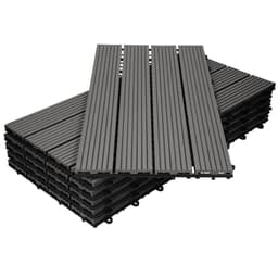 ECD Germany WPC terrassefliser 60x30 cm 28-delt sæt til 5m² antracit i træ kig