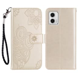 SKALO Motorola Moto G53 5G Mandala Owl Flip Cover - Guld