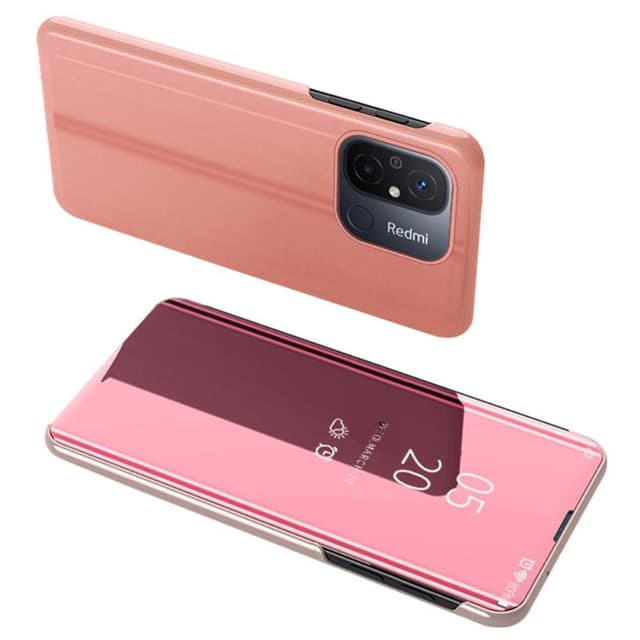 SKALO Xiaomi Redmi 12C 4G Clear View Mirror Etui - Rosa guld
