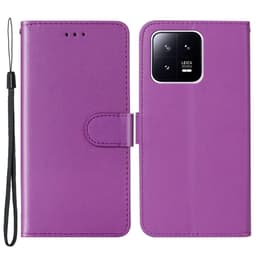 SKALO Xiaomi 13 5G Flip Cover m. pung i PU-læder - Lilla