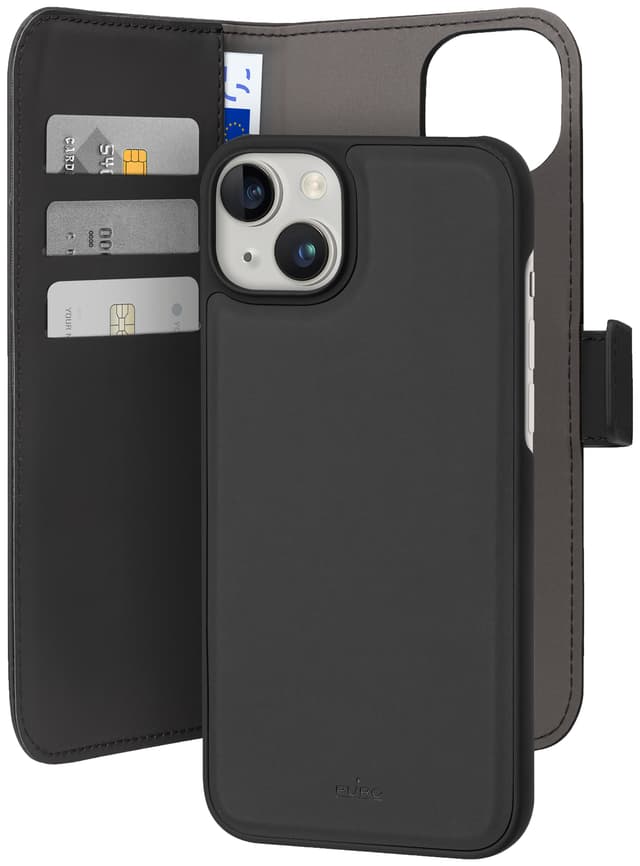 Puro 2in1 iPhone 15 Plus-pungetui (sort)