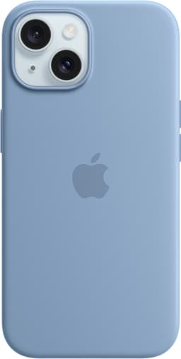 iPhone 15 silikone etui med MagSafe (vinter blå)
