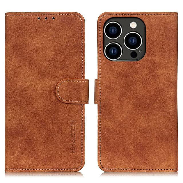 SKALO iPhone 15 Pro Max KHAZNEH Pungetui i PU-læder - Brun