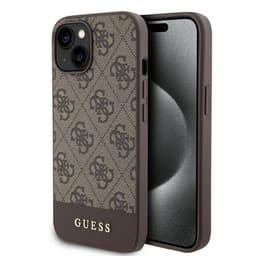 Guess iPhone 15 Cover Bottom Stripe MagSafe Brun