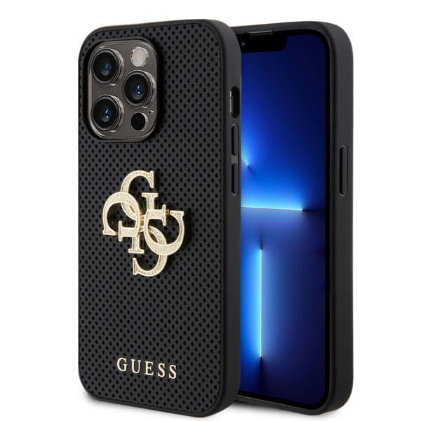 Guess iPhone 15 Pro Cover Perforated Glitter Sort
