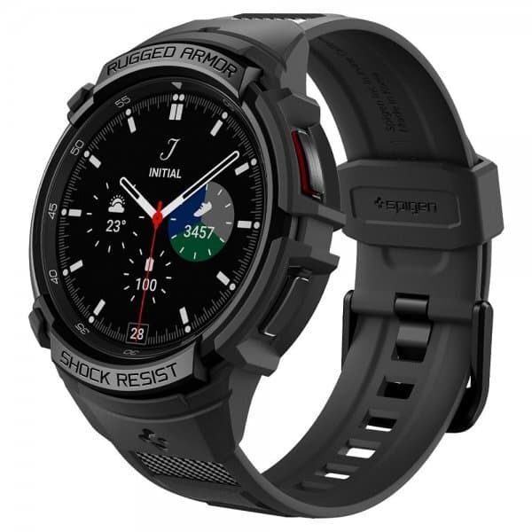 Spigen Samsung Galaxy Watch 6 Classic 47mm Cover Armbånd Rugged Armor Pro Sort