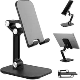 INF Foldbart telefonstativ Vinkel Højde Justerbar Mobiltelefonholder/iPad Holder Sort
