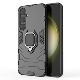 SKALO Samsung S24+ Armor Hybrid metal ring cover - Sort