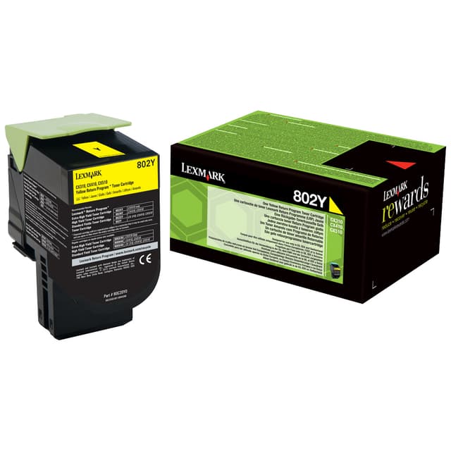 Lexmark blækpatron 802Y Gul (returprogram)